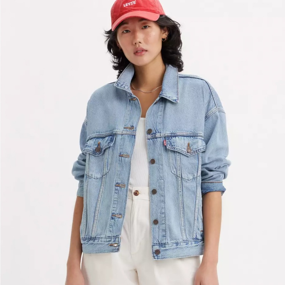 ✖️sold✖️Levi’s Ex Boyfriend Trucker Denim Jacket - Picture 2 of 12